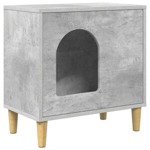 vidaXL Къща за котки Бетон 51 x 30 x 52 см Инженерно дърво