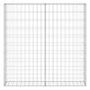 vidaXL Габионна стена с капаци, поцинкована стомана, 80x20x100 см