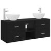 vidaXL Комплект шкафове за баня 3 бр. Черен дъб 49,5 x 35 x 63 см