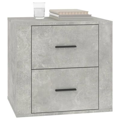 vidaXL Нощно шкафче, бетонно сиво, 50x39x47 см