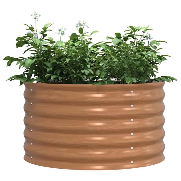 vidaXL Повдигнато легло Кафяво 80 x 80 x 44 cm Стомана