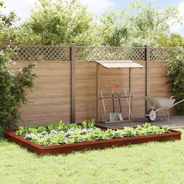 vidaXL Огради за охлюви 16 pcs Ръждясало Патинираща стомана