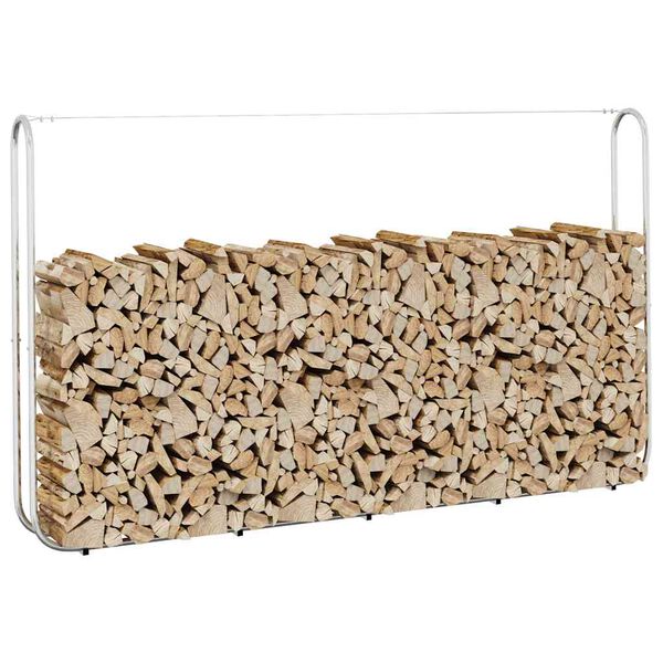 vidaXL Стойка за дърва за огрев 250x25x150 cm Поцинкована стомана