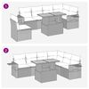 vidaXL Градински диван с възглавници, 7 части, полиратан, сив