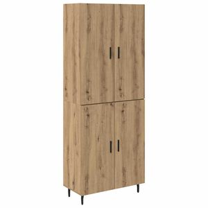 vidaXL Висок шкаф 2 pcs Дъб 69,5 x 34 x 180 см Инженерна дървесина