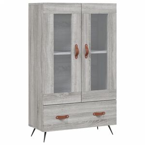 vidaXL Висок шкаф, сив сонома, 69,5x31x115 см, инженерно дърво
