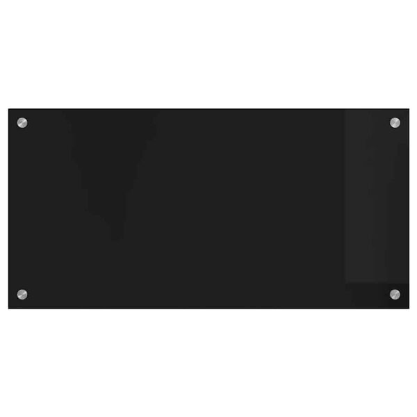 vidaXL Кухненски заден панел Черно 80 x 40 cm закалено стъкло