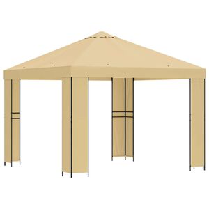 vidaXL Шатра 3 x 3 m Кремаво Полиестер и стомана 190 gsm