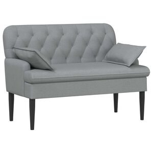 vidaXL Двуместен диван с копчета Светлосиво 111 x 68 x 80 см Текстил
