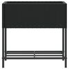 vidaXL Градински плантери с рафт, 2 бр, черен, 70x28x70 см, полиратан