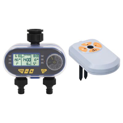 vidaXL Дигитален таймер за поливане с двоен изход и сензор за влага