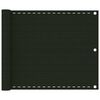vidaXL Балконски параван, тъмнозелен, 75x400 см, HDPE