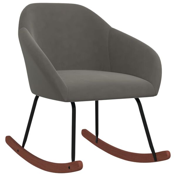 vidaXL Люлеещ се стол, тъмносив, текстил