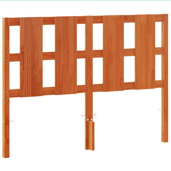 vidaXL Горна табла за легло, восъчнокафява, 135 см, масивно дърво бор