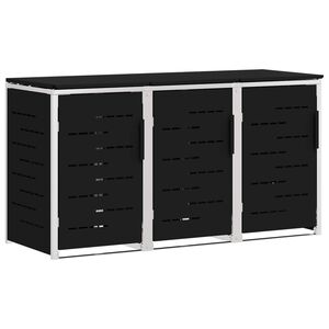 vidaXL Съхранение на контейнер for 3 Bins 240L Неръждаема стомана