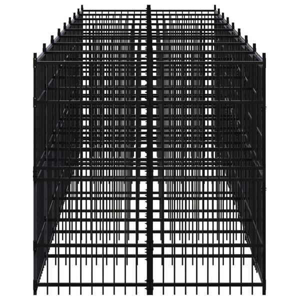 vidaXL Дворна клетка за кучета, стомана, 14,75 м&sup2;