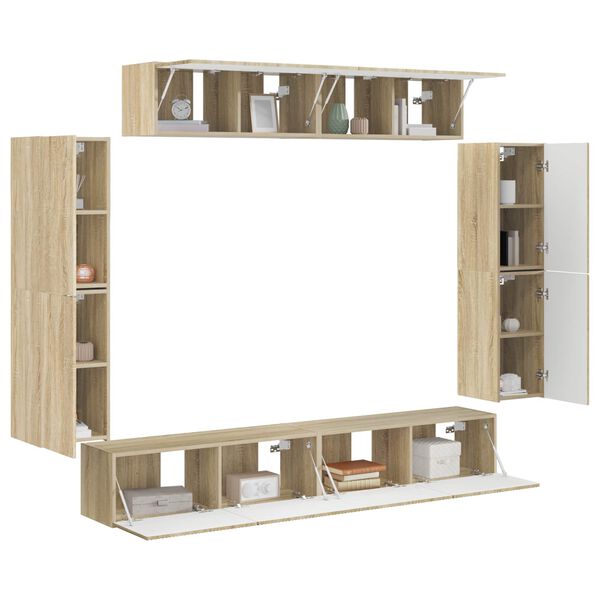 vidaXL ТВ шкаф 8 pcs Сонома дъб