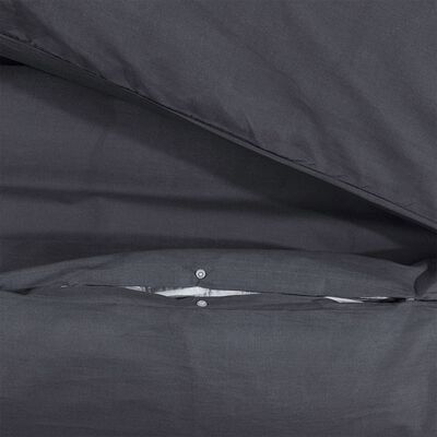 vidaXL Комплект спално бельо, черно, 240x220 см, памук