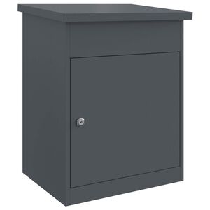vidaXL Пощенска кутия за пратки Антрацит 47,5 x 38 x 59 см Стомана