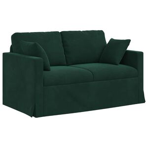 vidaXL Диван Тъмен зелен 138 x 78 x 80 см Кадифе