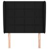 vidaXL Горна табла за легло с уши, черна, 83x23x118/128 см, плат