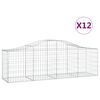 vidaXL Габионни кошници арка 12 бр 200x50x60/80 см поцинковано желязо