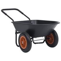 vidaXL Ръчна количка, черно и оранжево, 78 л, 100 кг