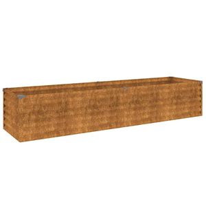 vidaXL Повдигната градинска леха 194x50x36 см, кортенова стомана