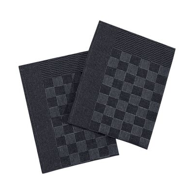 vidaXL Кухненски кърпи 10 бр черно и сиво 50x70 см памук