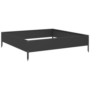 vidaXL Градинско повдигнато легло, черно, 100x100x26 см, стомана