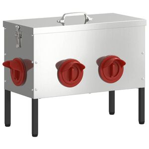 vidaXL Кокошарник Сребрист 41,5 x 20,5 x 33 см Галванизирана стомана