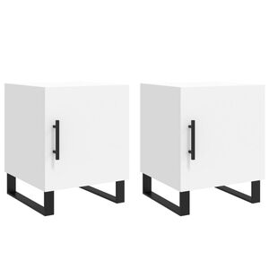 vidaXL Нощни шкафчета 2 бр бели 40x40x50 см инженерно дърво