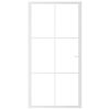 vidaXL Интериорна врата, 102,5x201,5 см, бяла, ESG стъкло и алуминий