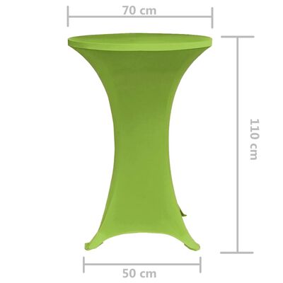 vidaXL Покривки за маса, еластични, 2 бр, 70 см, зелени