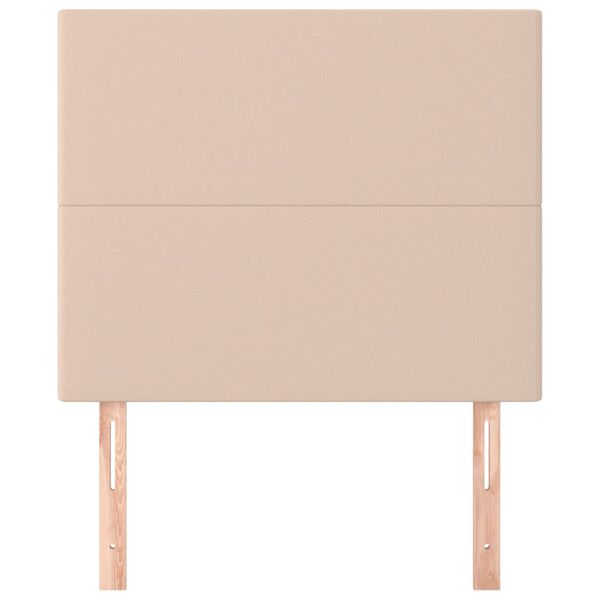 vidaXL Табла за легло, цвят капучино, 100x5x118/128 см, изкуствена кожа