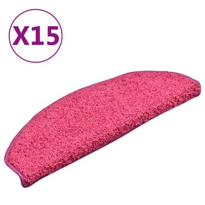 vidaXL Постелки за стъпала, 15 бр, розови, 65x21x4 см