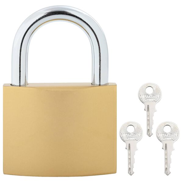 vidaXL U Lock с ключове 2 pcs Месинг Желязо