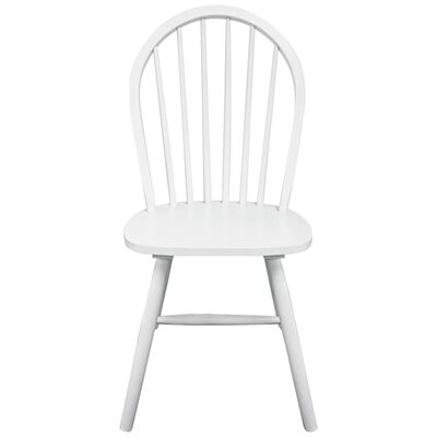 vidaXL Трапезни столове, 4 бр, бели, масивна каучукова дървесина