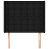 vidaXL Горна табла за легло с уши, черна, 93x16x118/128 см, плат