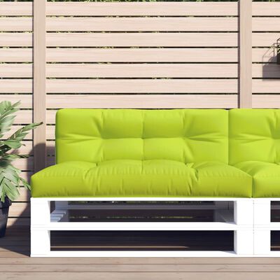 vidaXL Палетна възглавница, яркозелена, 120x40x12 см, текстил