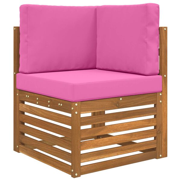 vidaXL Възглавница за диван на открито 3 pcs Розово Полиестер