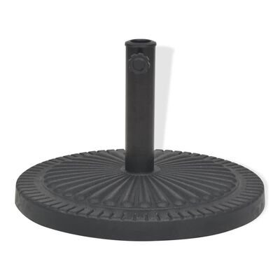 vidaXL Основа за чадър, кръгла, смола, черна, 29 кг