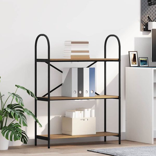 vidaXL Рафт за книги Дъб 80 x 30 x 109 см Инженерно дърво