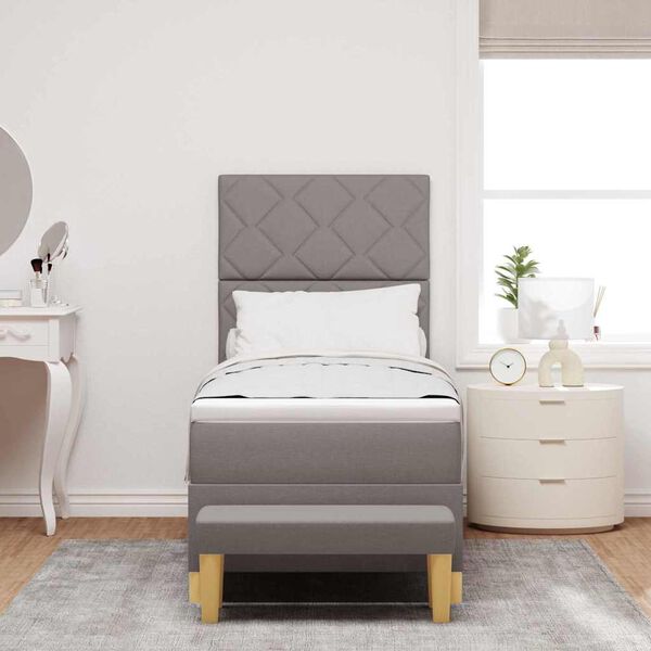 vidaXL Легло с пружинирана основа с матрак Таупе 80 x 200 cm текстил