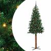 vidaXL Тясно коледно дърво Зелен 210 cm ПВЦ и масивно борово дърво