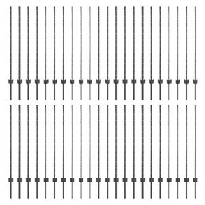 vidaXL Стълб за ограда. 44 pcs Сив 160 cm Стомана