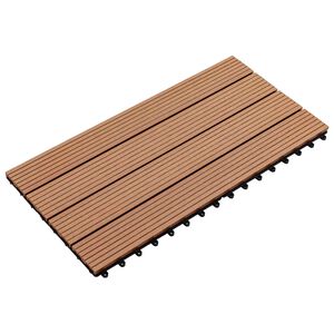 vidaXL Плочка за decking 6 бр. Кафяво 60 x 30 cm WPC
