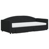 vidaXL Канапе с изтеглящо легло и чекмеджета черно 90x200 см текстил