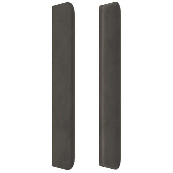 vidaXL Горна табла за легло с уши, тъмносива, 147x16x118/128см, кадифе