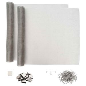 vidaXL Капак за светлинен шахт с клипове 2 бр. 70 x 130 см Сребристо
